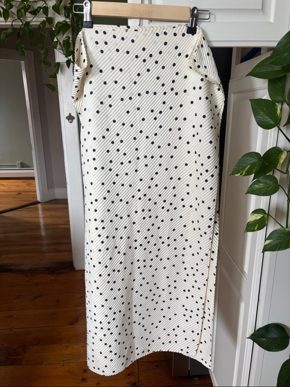 Polka Dot Midi Dress in Cream and Black